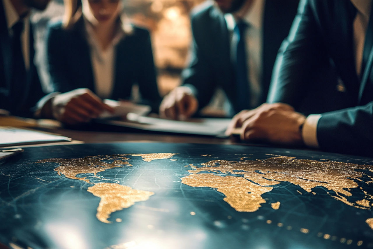 Diplomats employing geopolitical risk analysis to craft informed foreign policy, driving alliances and risk mitigation while addressing threats in international relations and security